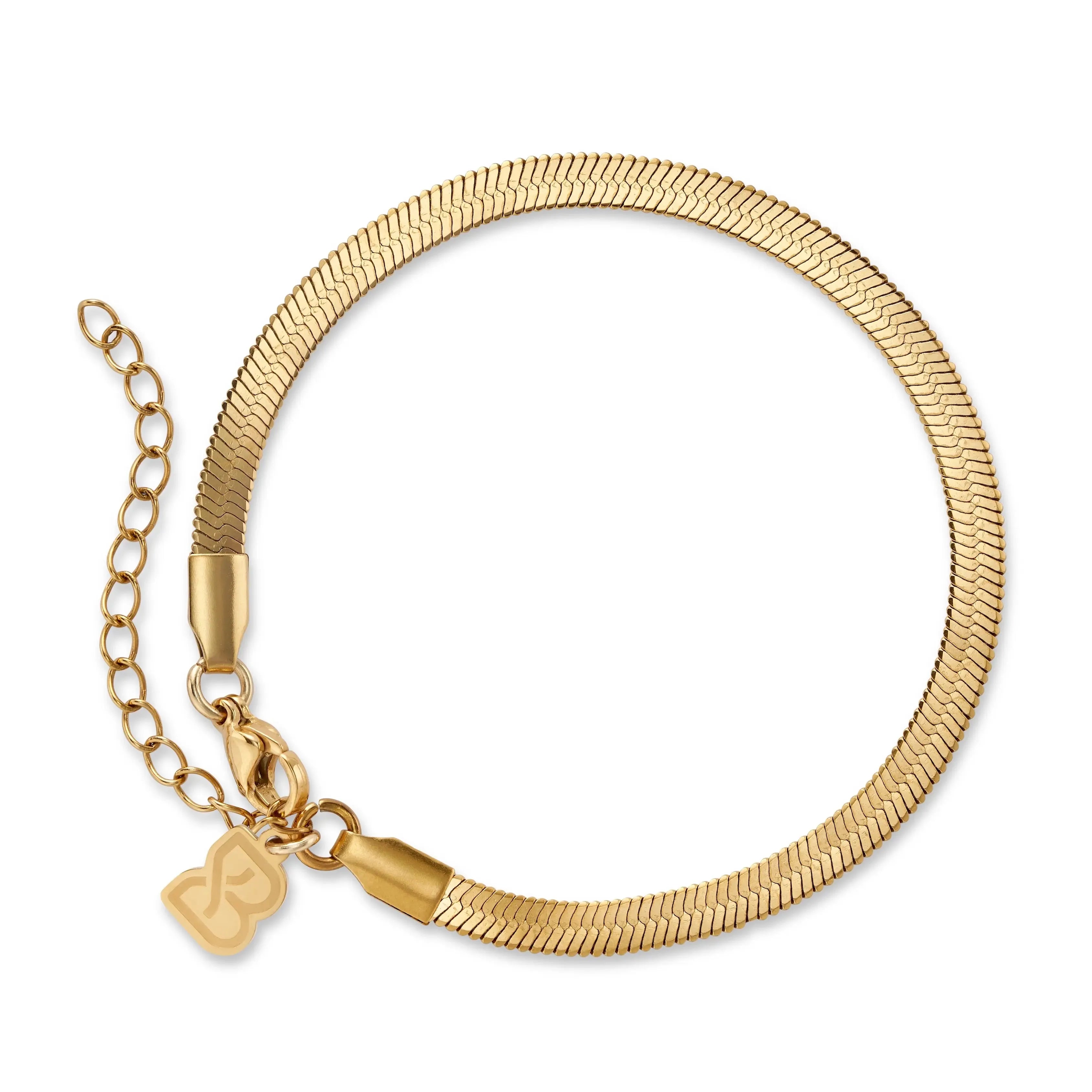 Flat Snake Bracelet (Gold)
