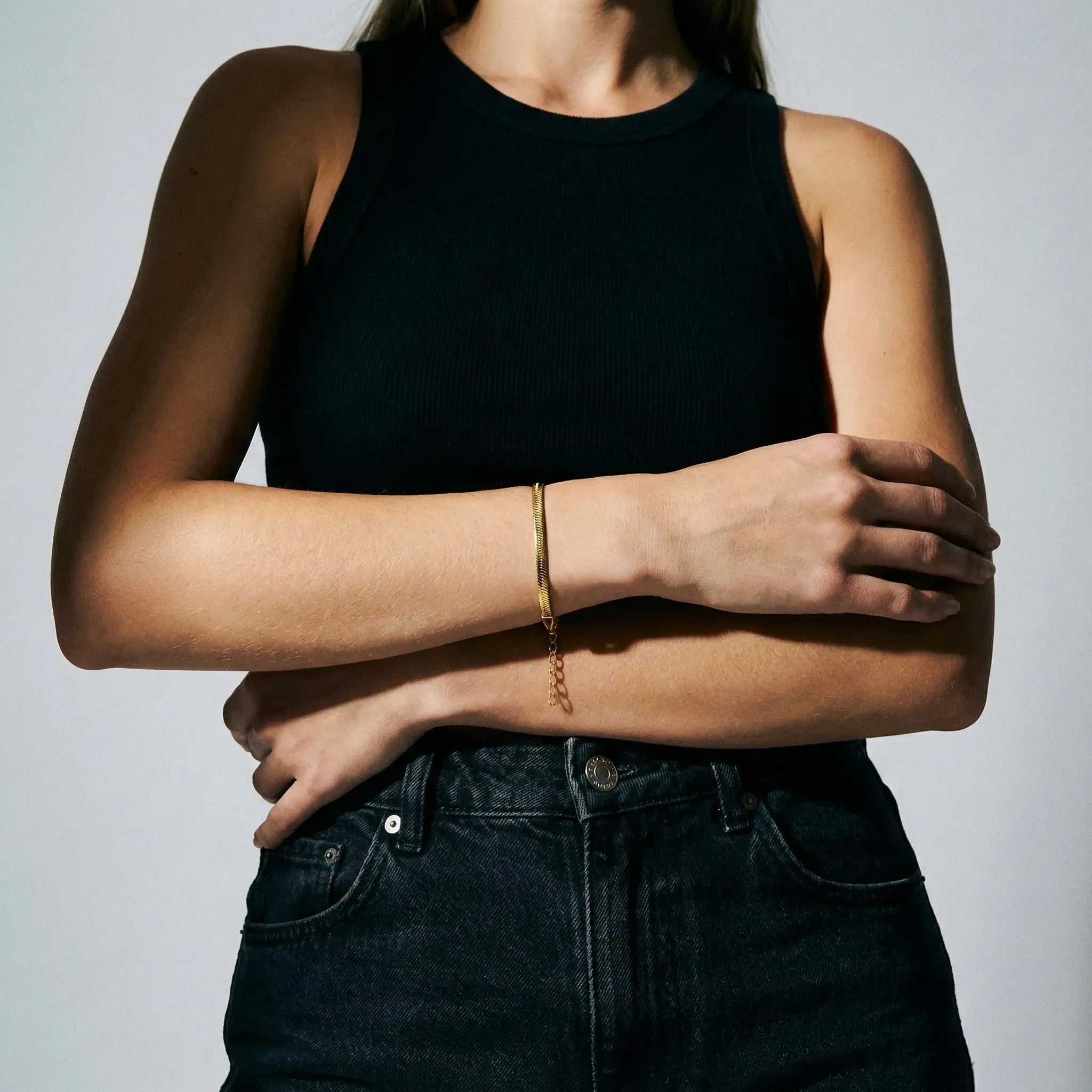 Flat Snake Bracelet (Gold)