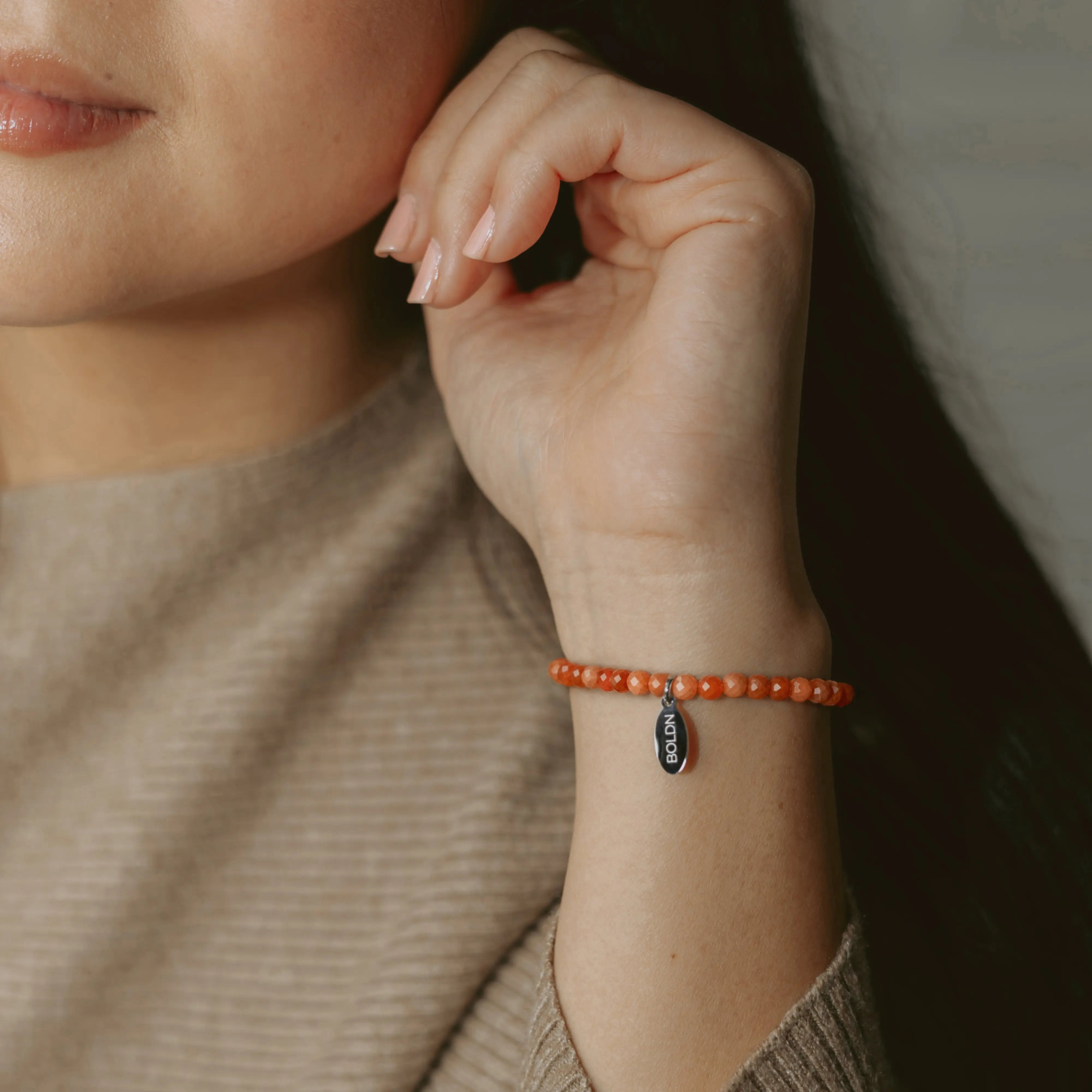 Orange Aventurine 4mm (Silver)