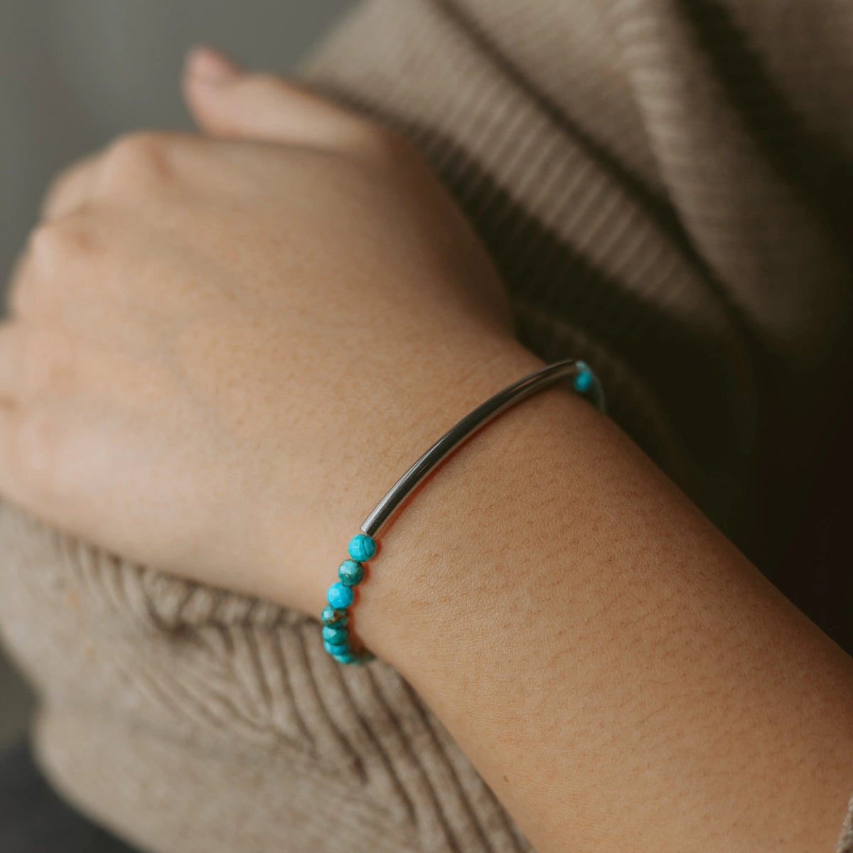 Turquoise Bracelet 4mm (Silver)