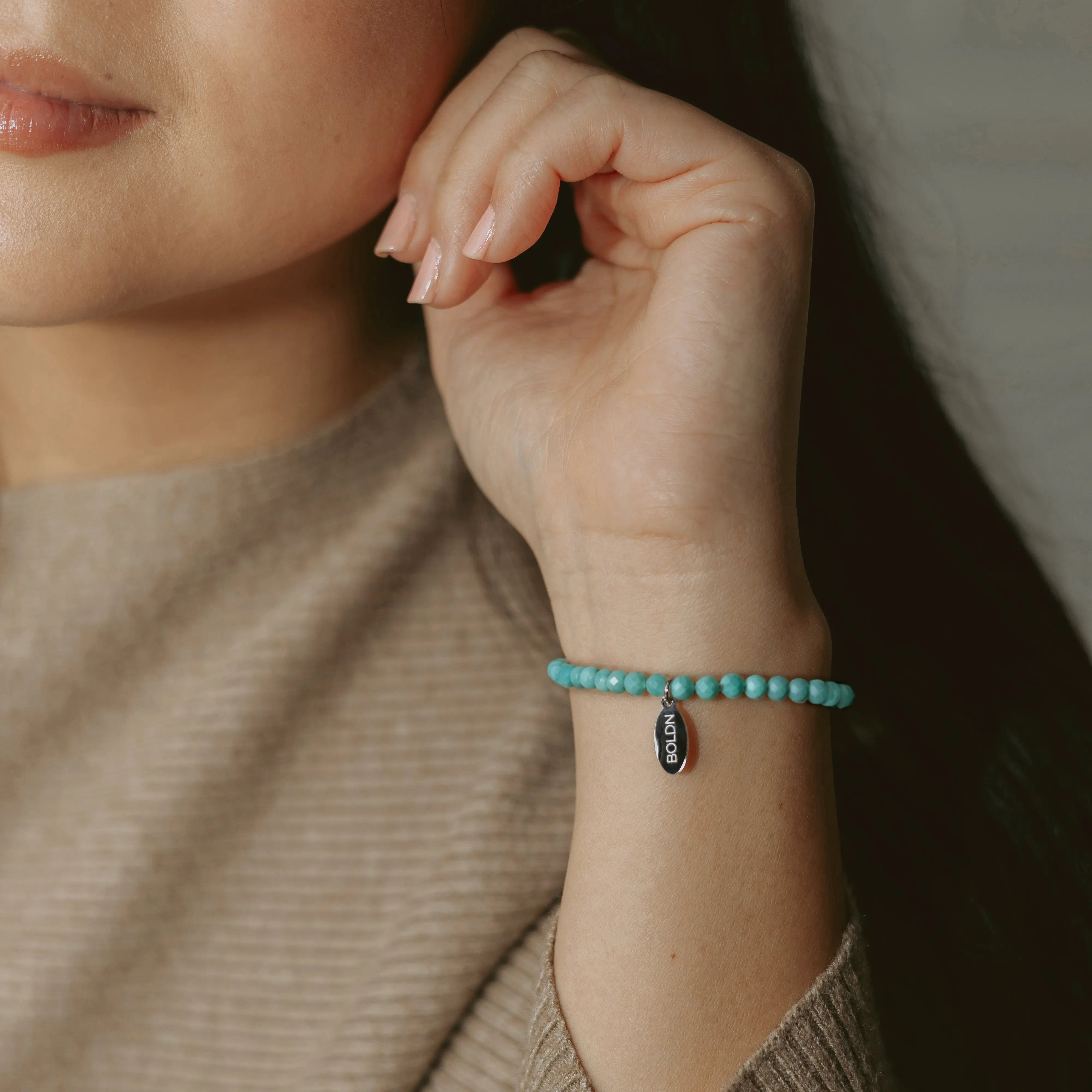 Amazonite Bracelet 4mm (Silver)