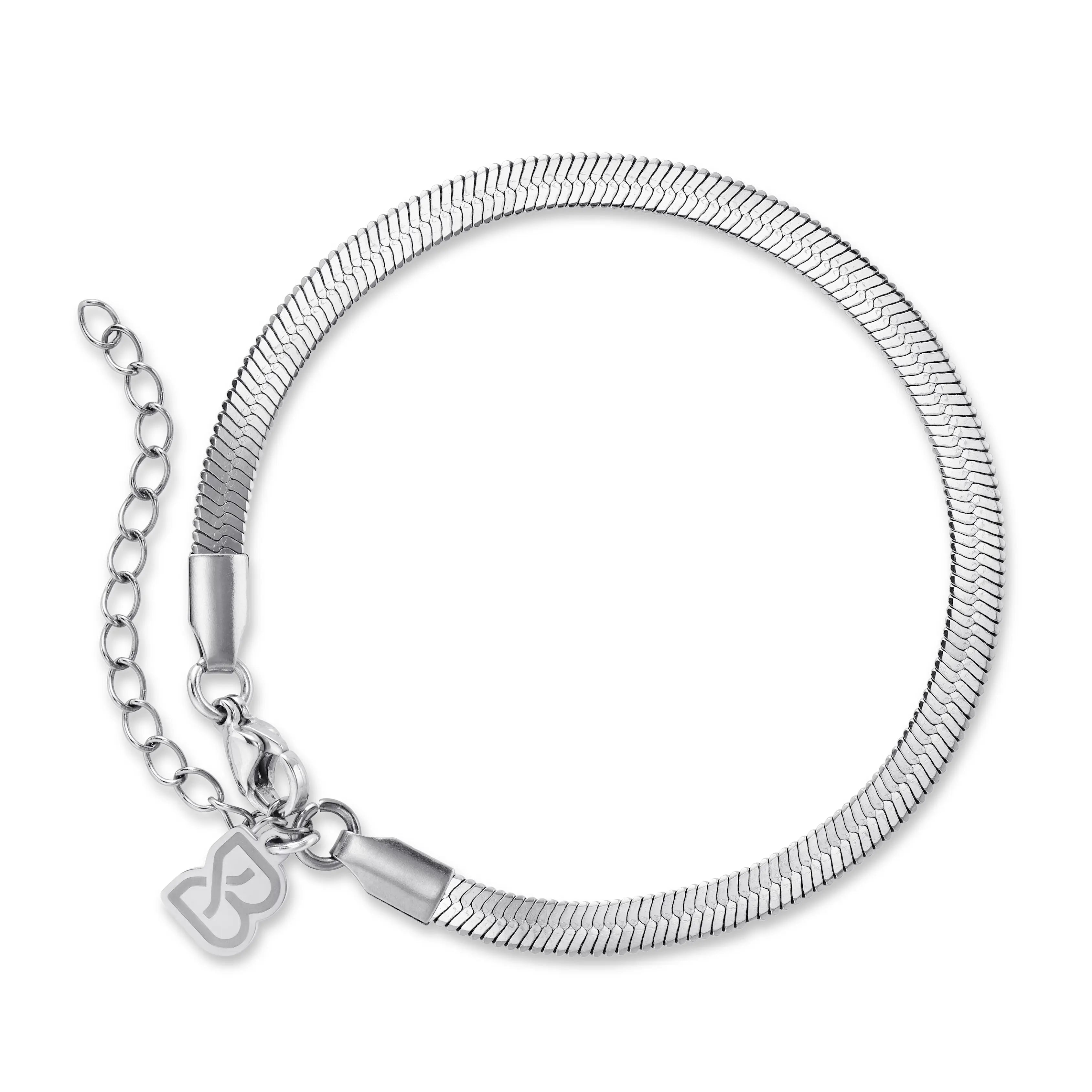 Flat Snake Bracelet (Silver)