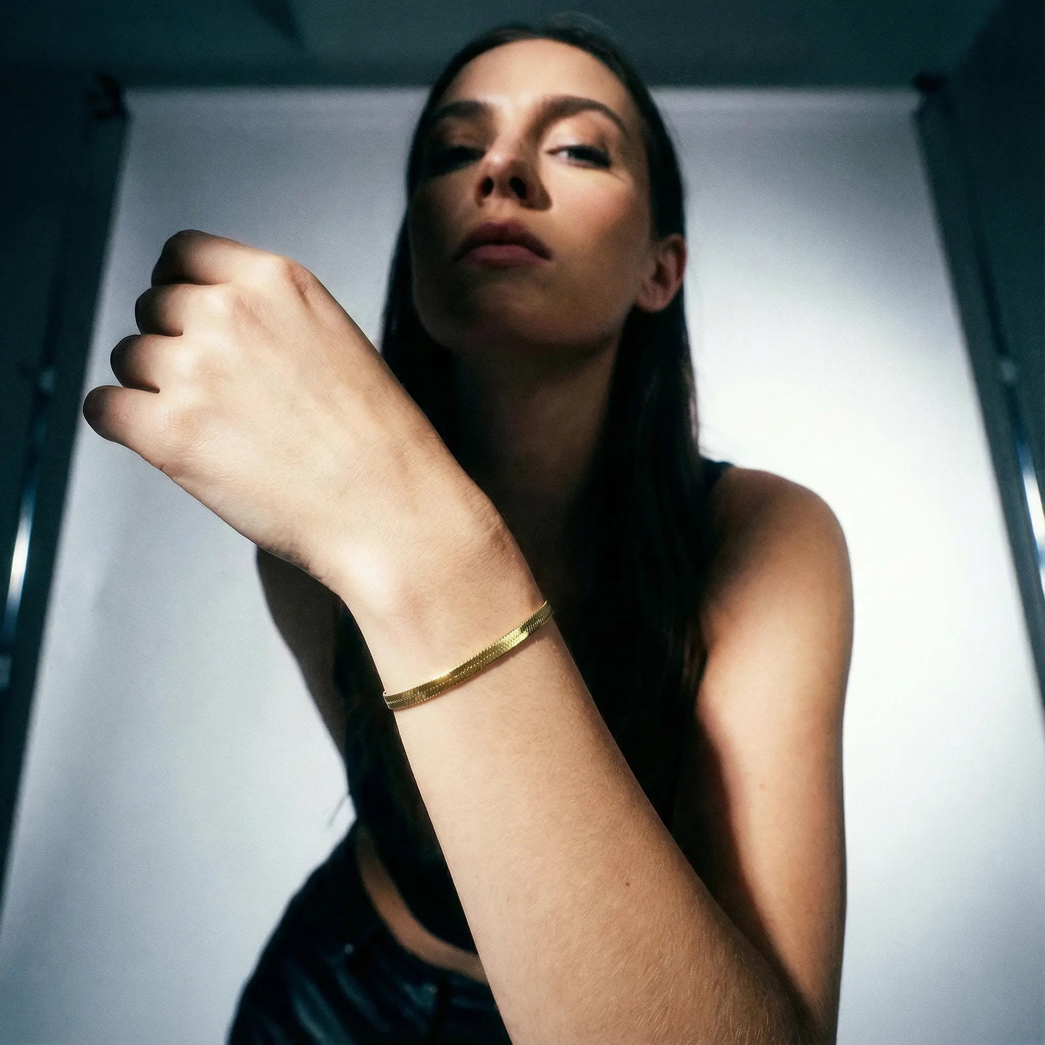 Flat Snake Bracelet (Gold)