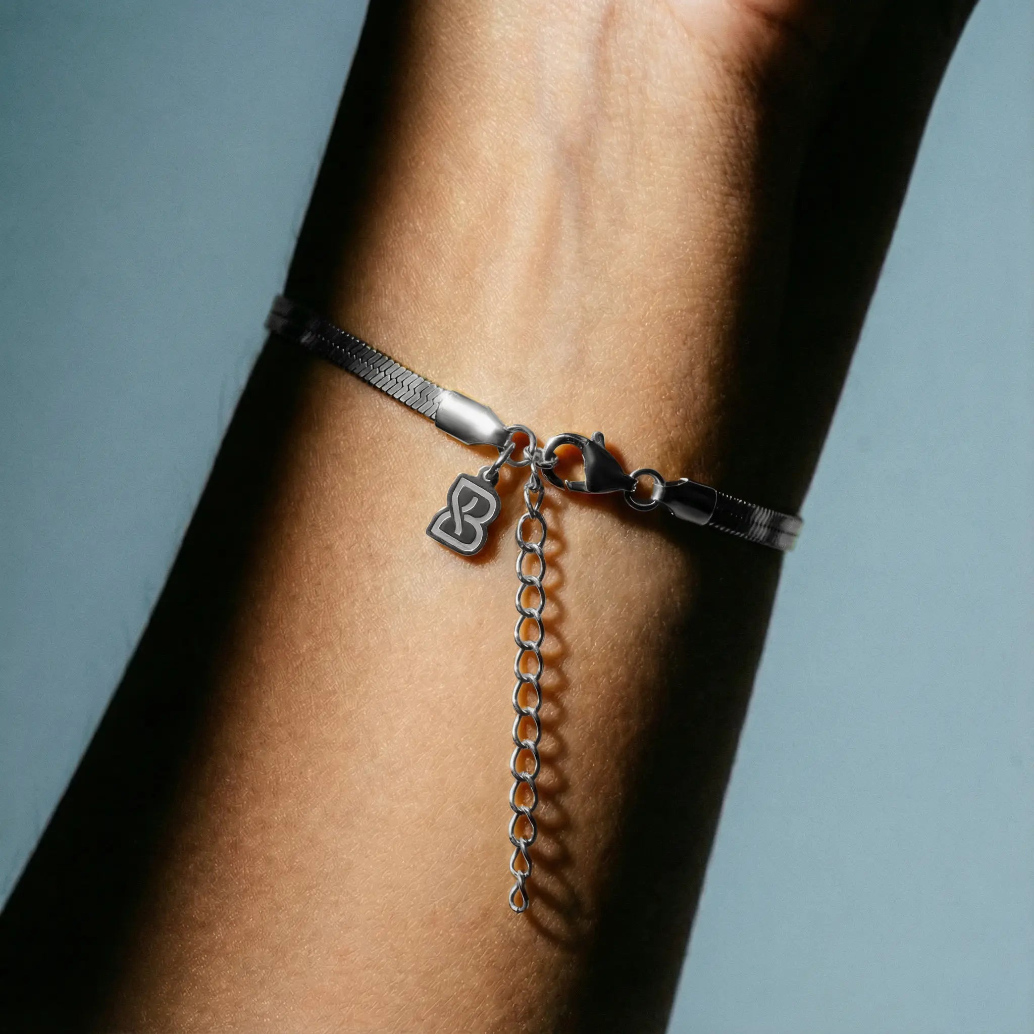 Flat Snake Bracelet (Silver)