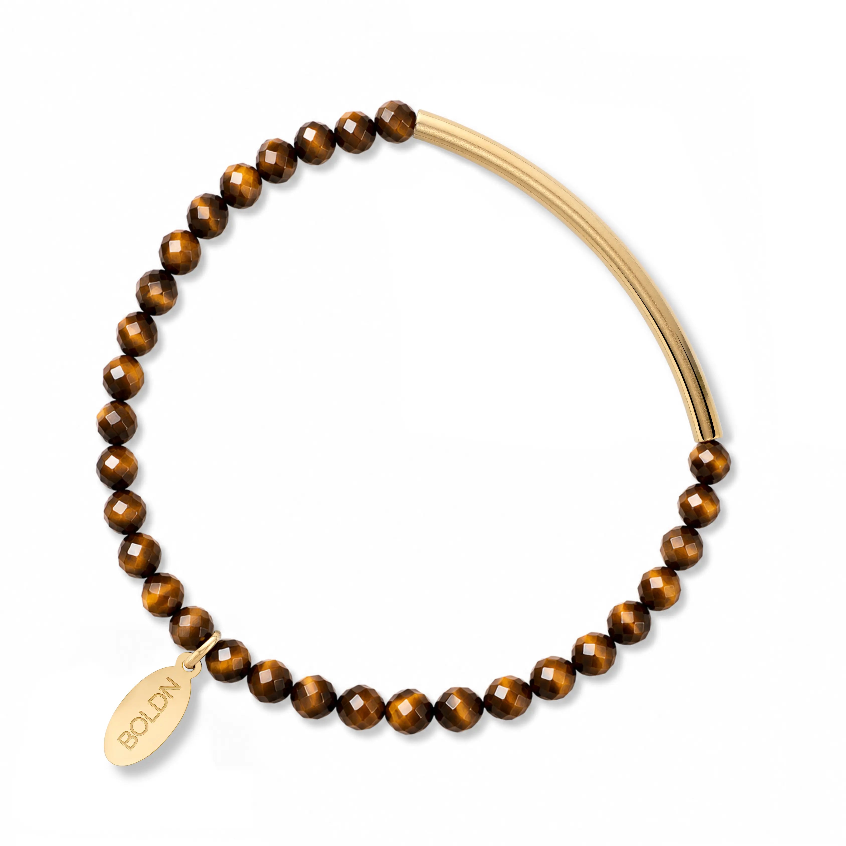 Tiger Eye Bracelet 4mm (Gold)