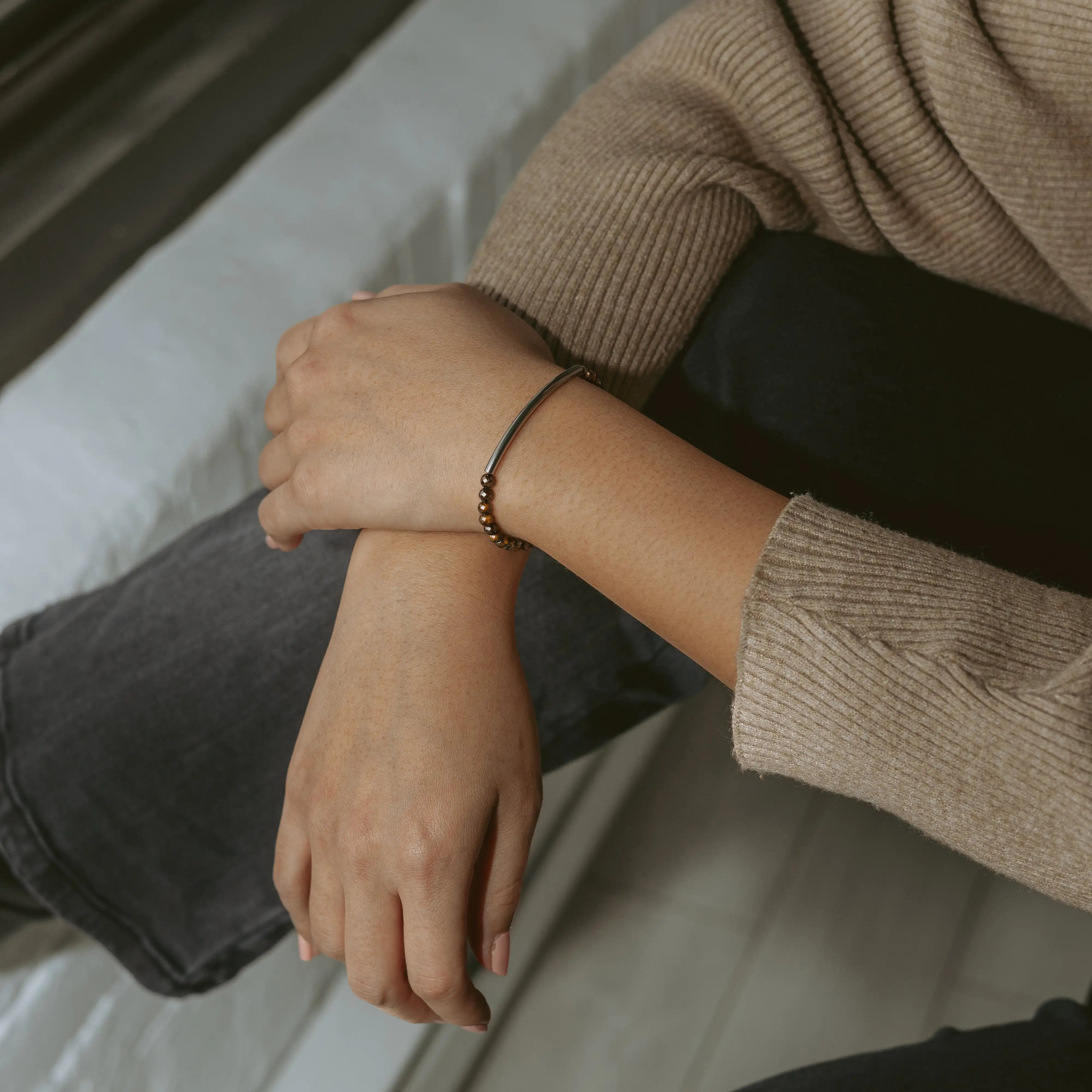Tiger Eye Bracelet 4mm (Silver)