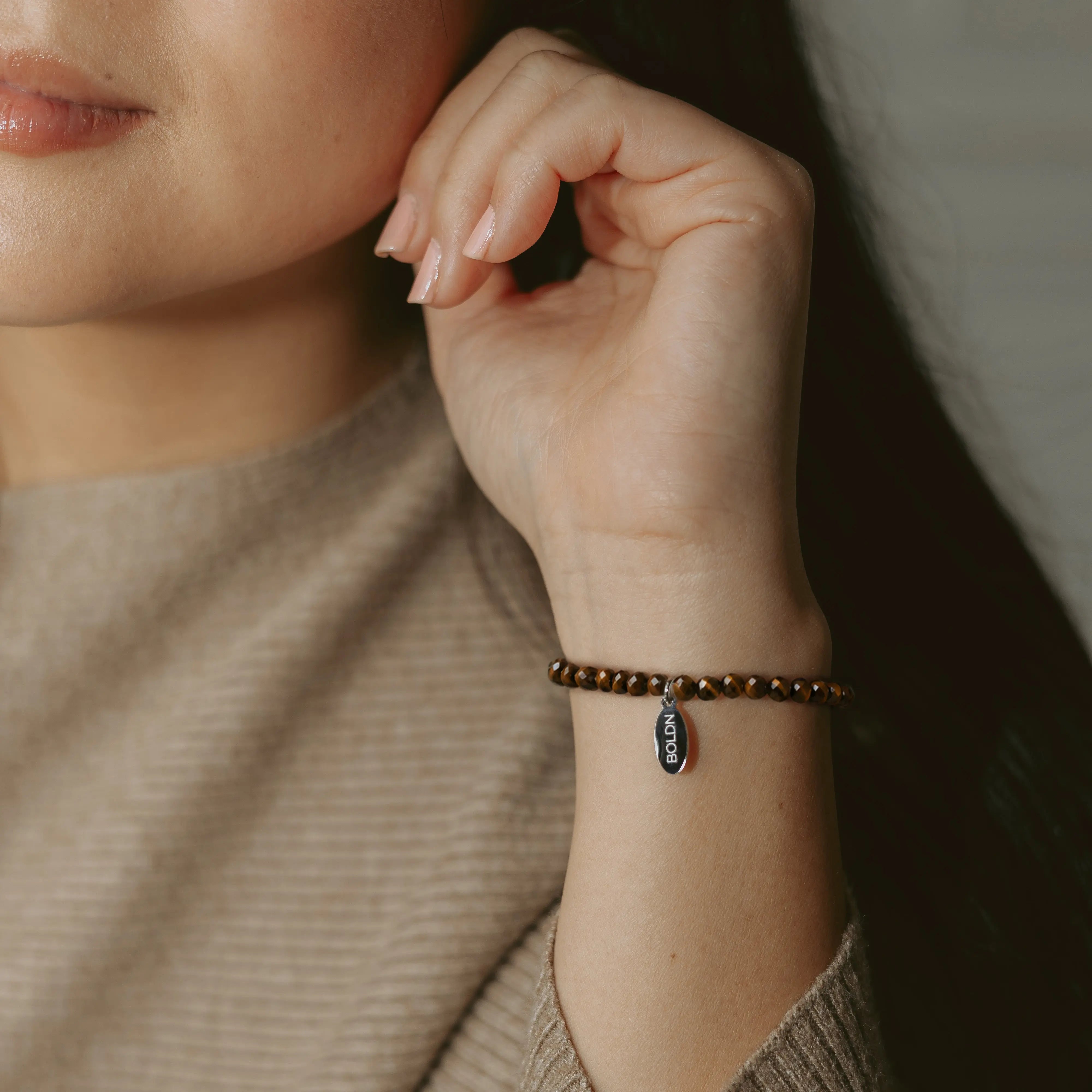 Tiger Eye Bracelet 4mm (Silver)