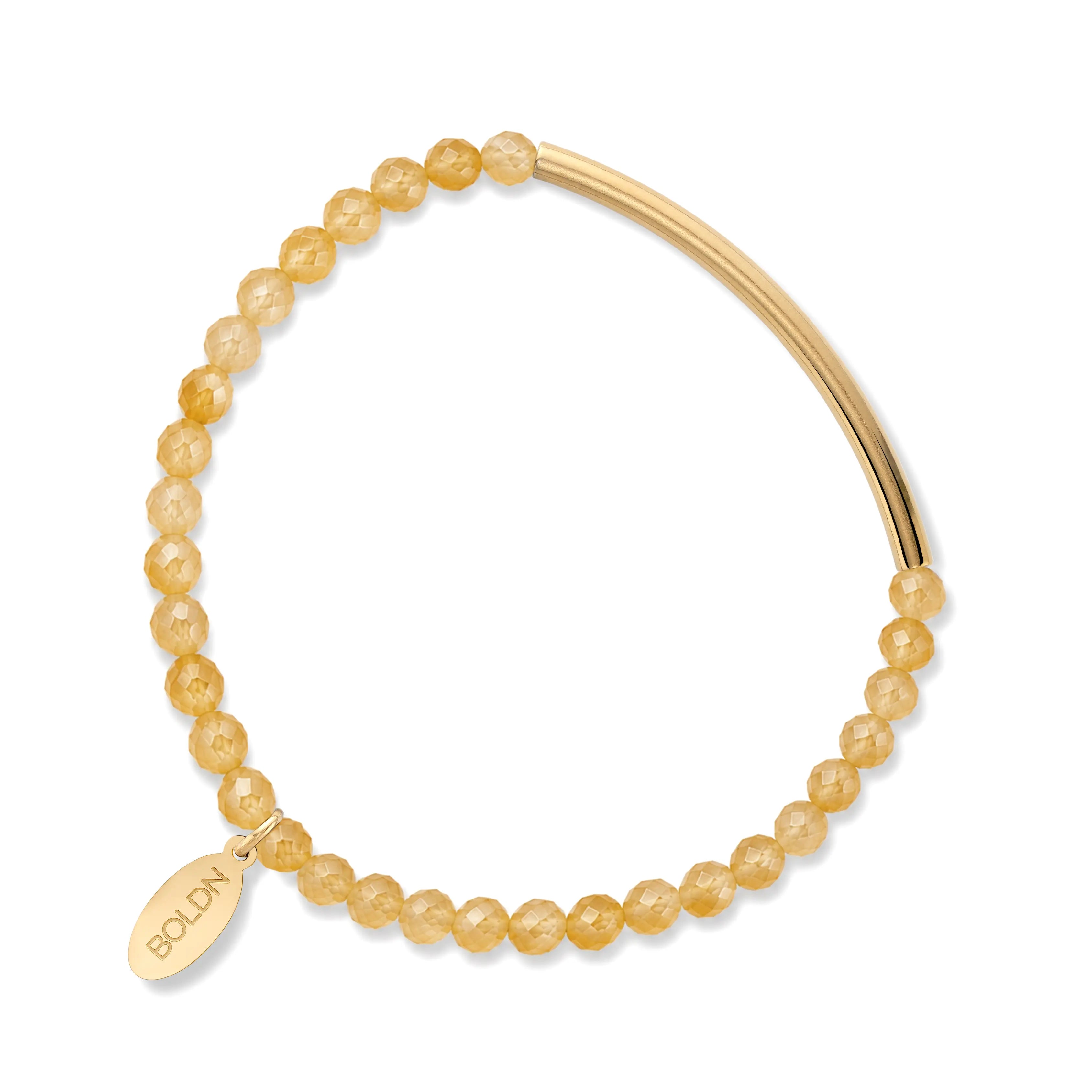 Calcite Bracelet 4mm (Gold)
