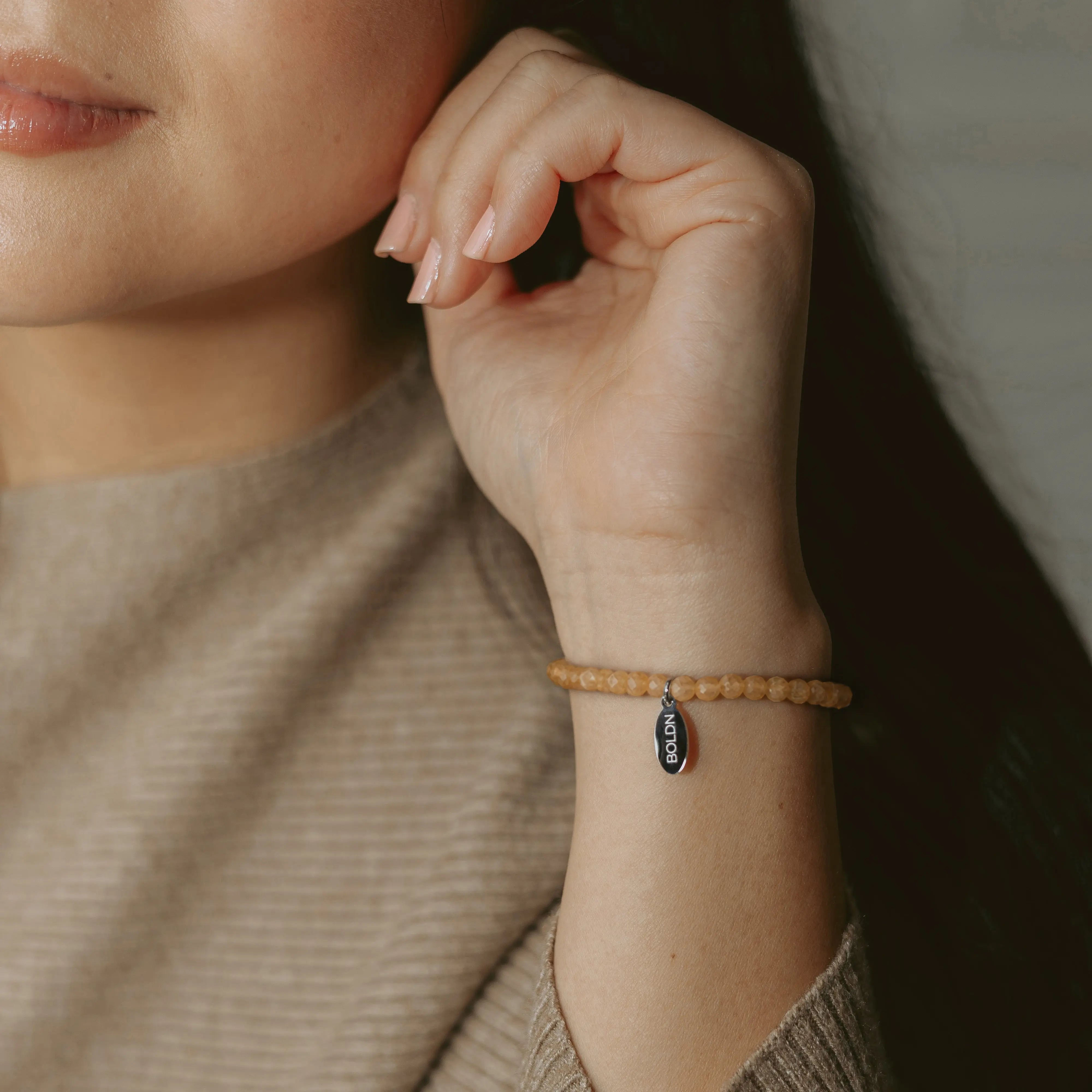 Calcite Bracelet 4mm (Silver)