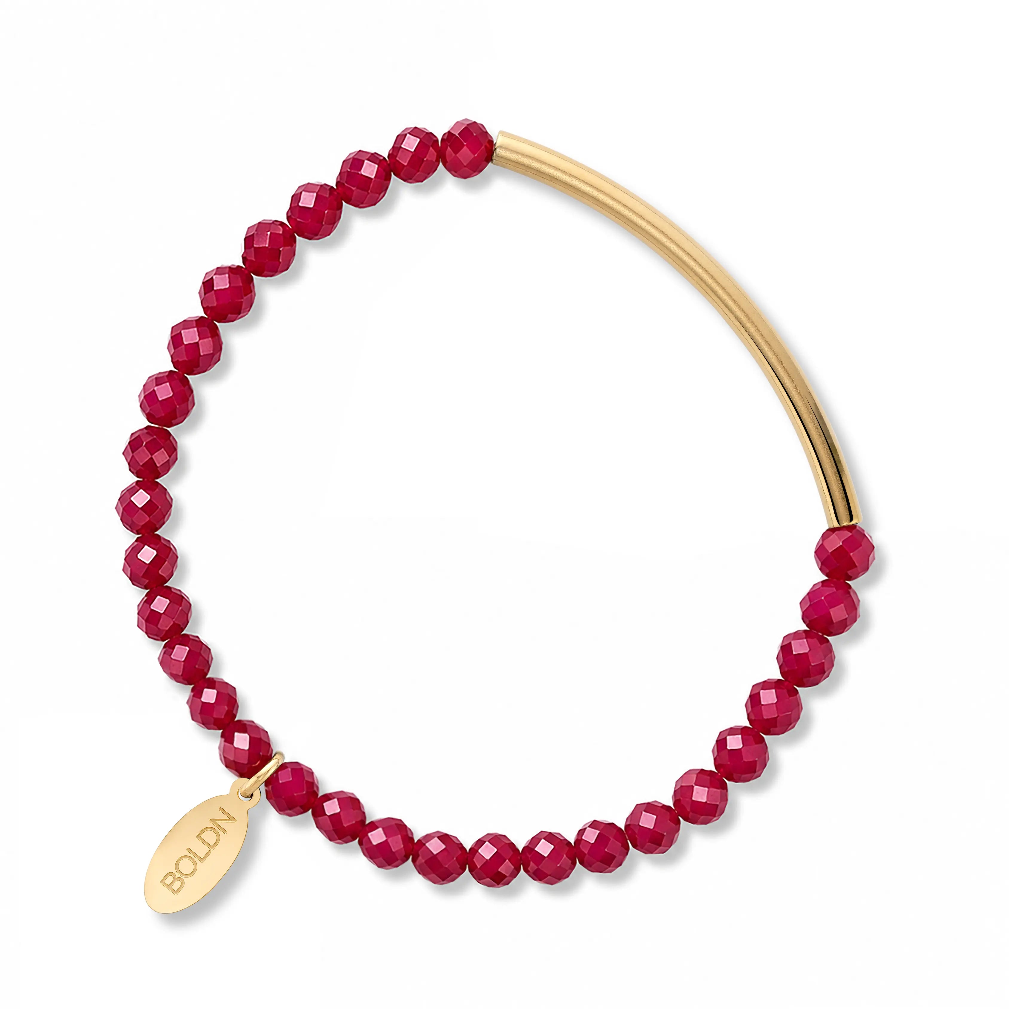 Lab-Grown Ruby Bracelet 4mm (Gold)