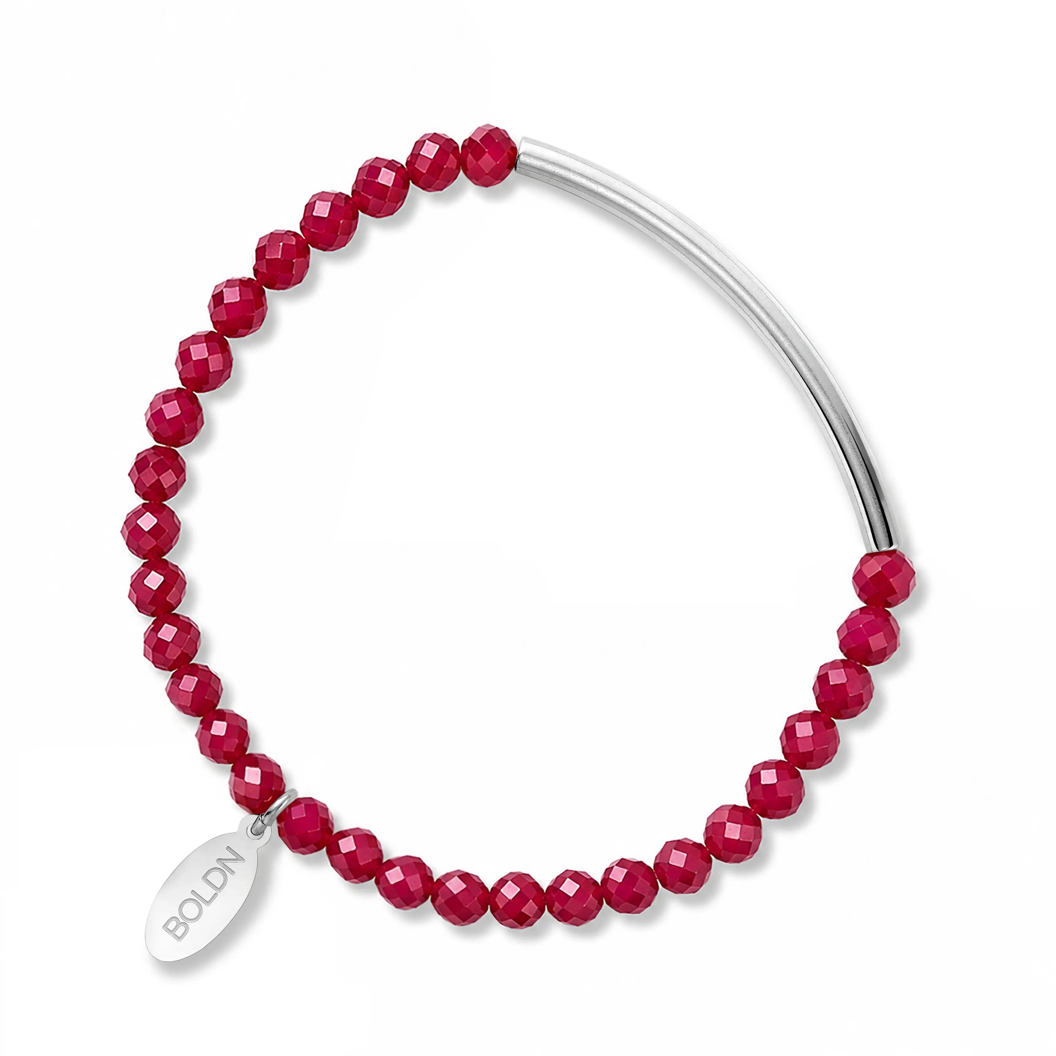 Lab-Grown Ruby Bracelet 4mm (Silver)