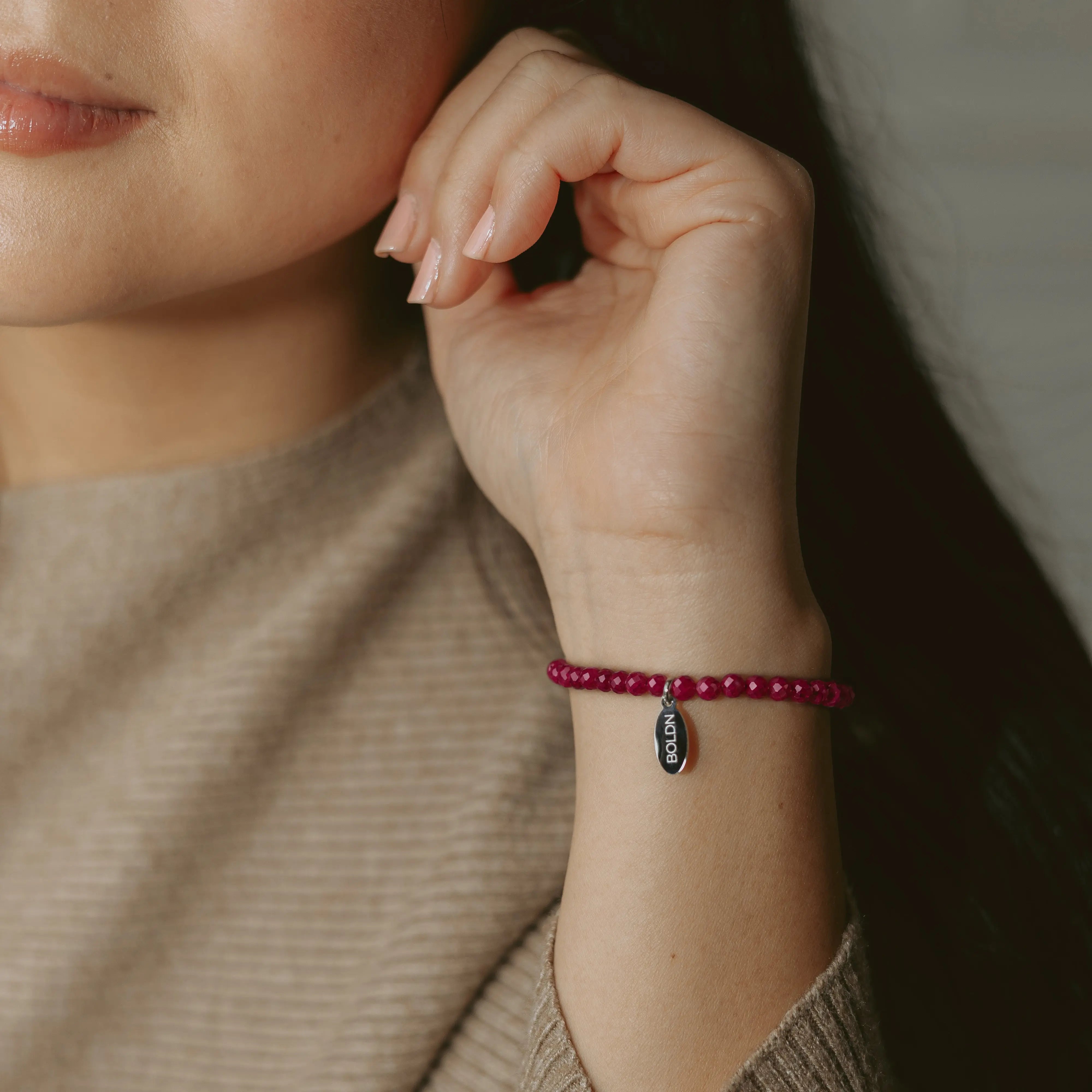 Lab-Grown Ruby Bracelet 4mm (Silver)