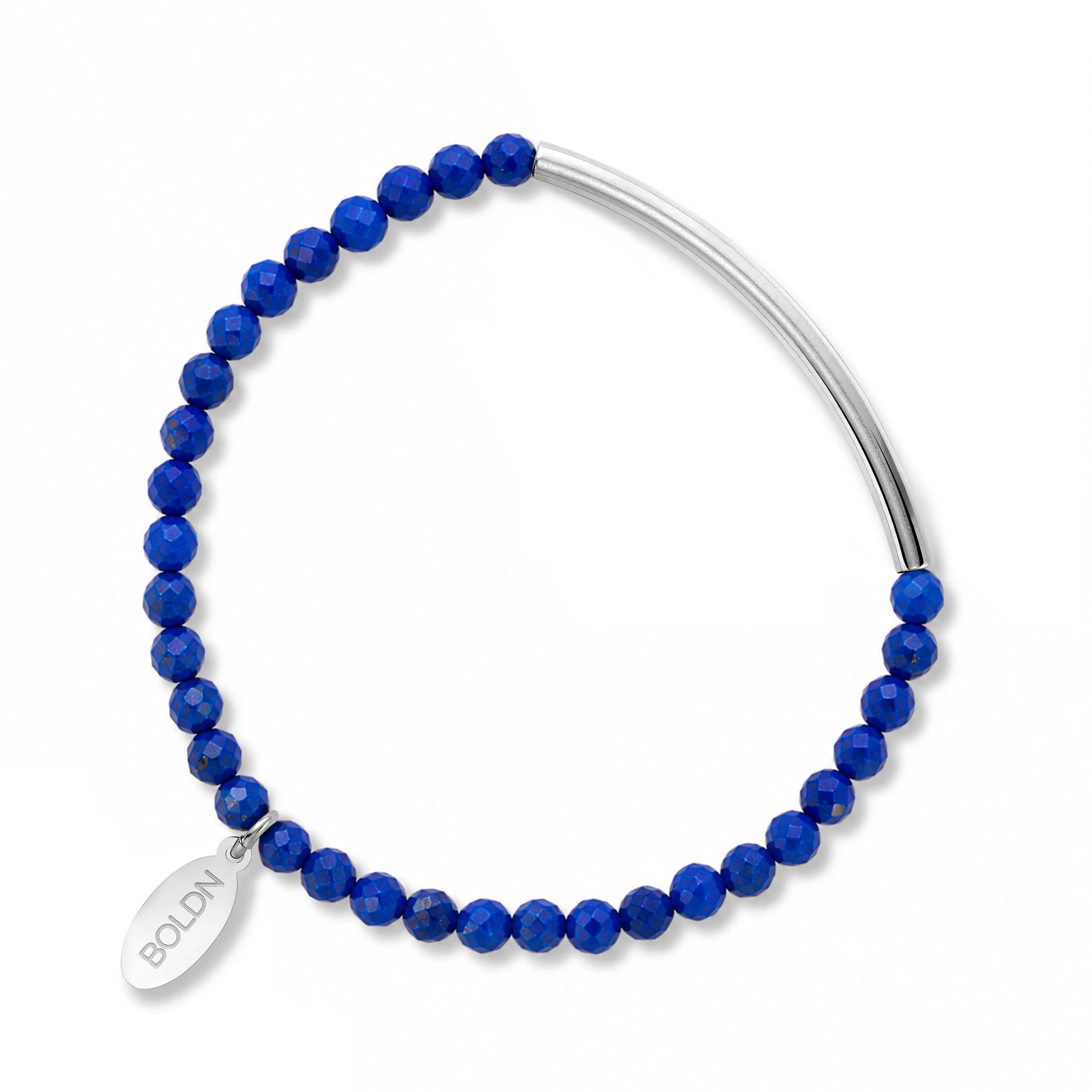 Lapis Lazuli Bracelet 4mm (Silver)