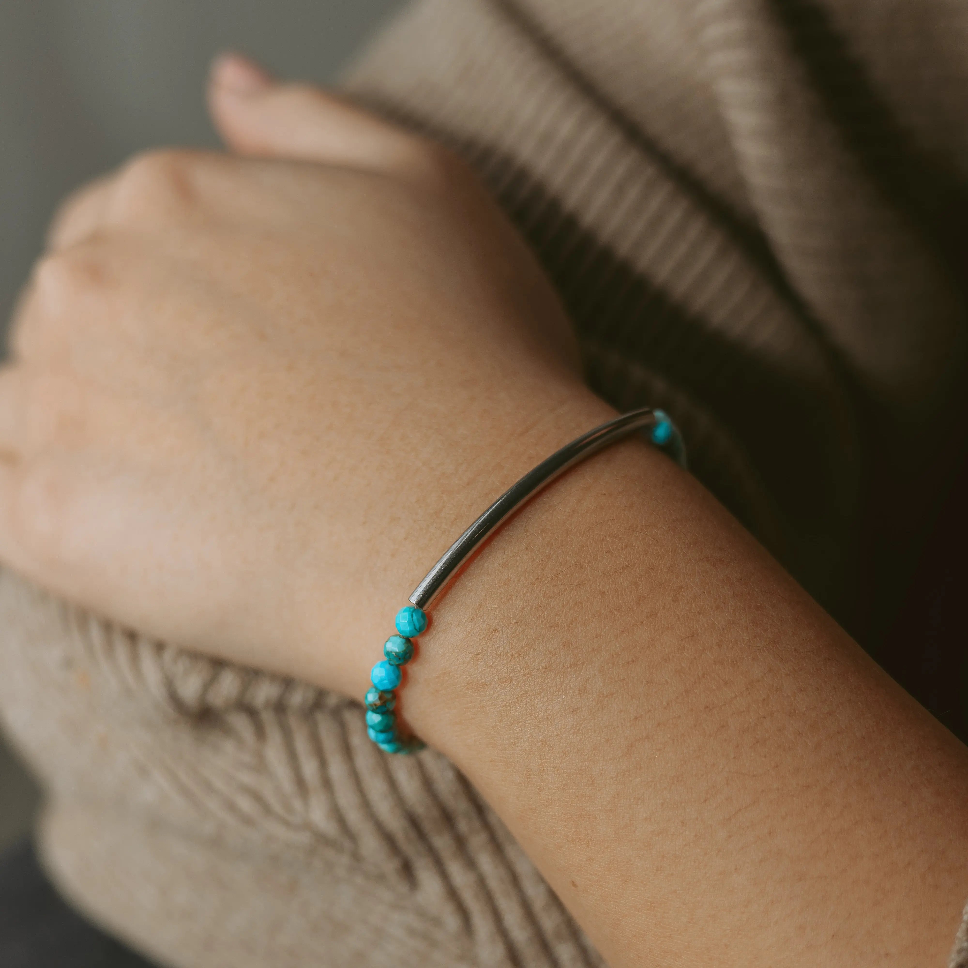 Turquoise Bracelet 4mm (Silver)