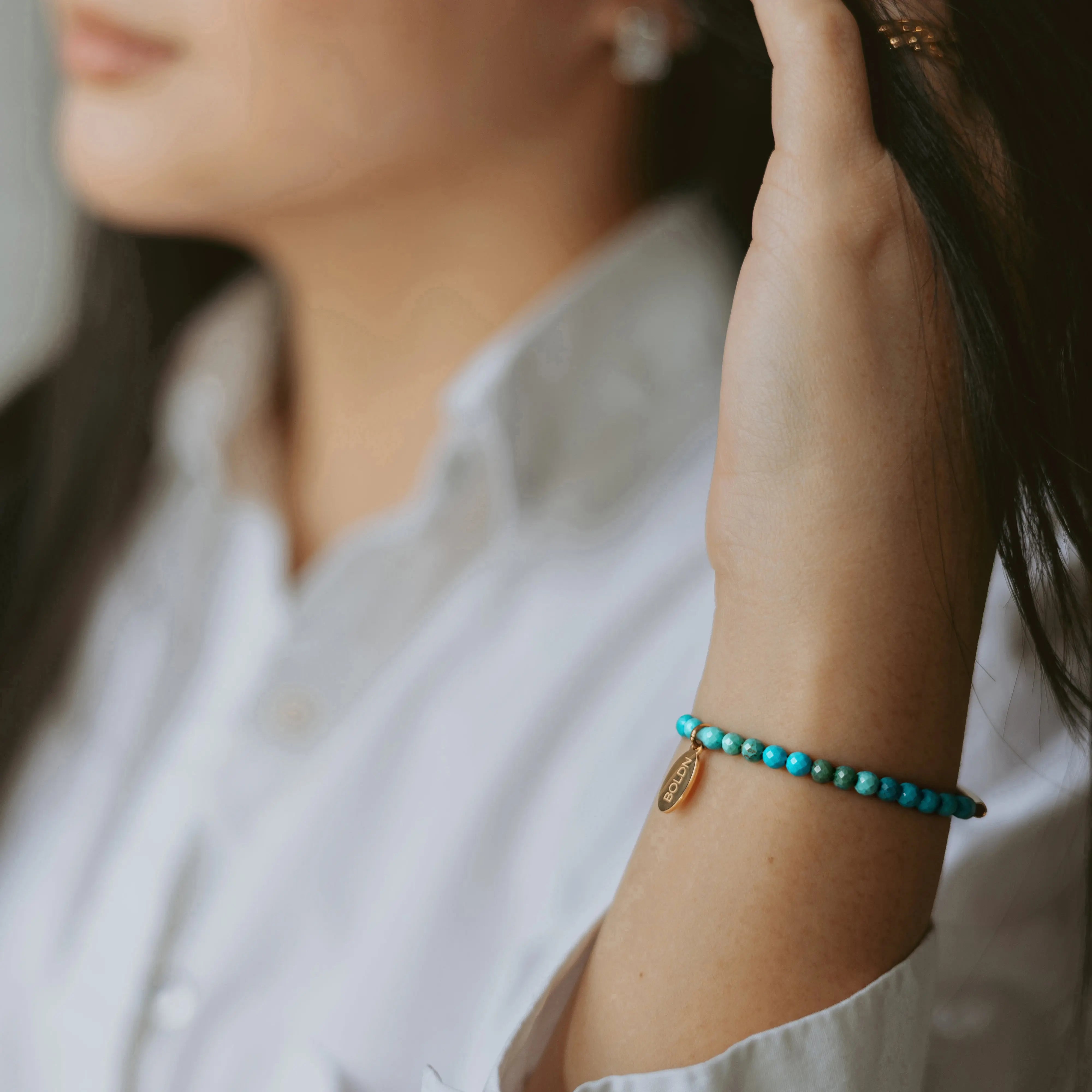 Turquoise Bracelet 4mm (Gold)